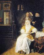 Samuel van hoogstraten anemic lady oil painting on canvas